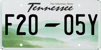 TN license plate F2005Y