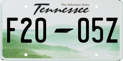 TN license plate F2005Z