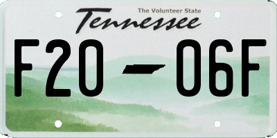 TN license plate F2006F