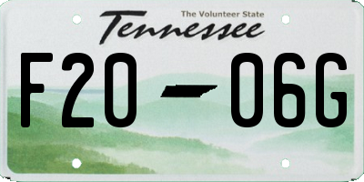 TN license plate F2006G