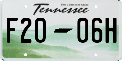 TN license plate F2006H