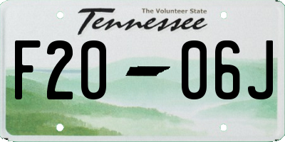TN license plate F2006J