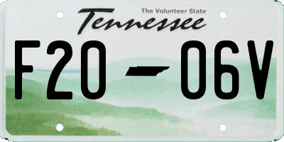 TN license plate F2006V