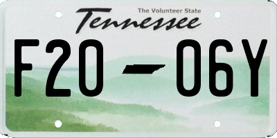 TN license plate F2006Y