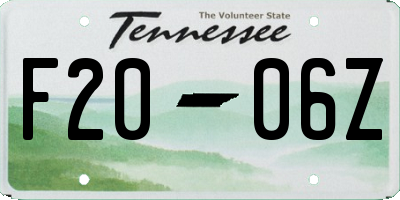 TN license plate F2006Z