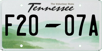 TN license plate F2007A