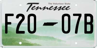 TN license plate F2007B