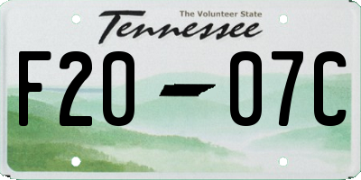 TN license plate F2007C