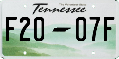 TN license plate F2007F