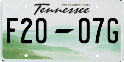 TN license plate F2007G