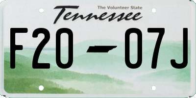 TN license plate F2007J