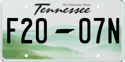 TN license plate F2007N