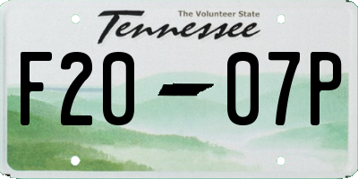 TN license plate F2007P