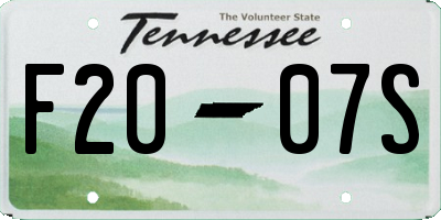 TN license plate F2007S