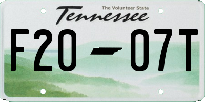 TN license plate F2007T