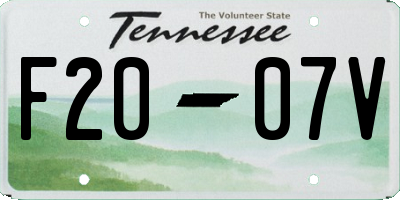 TN license plate F2007V