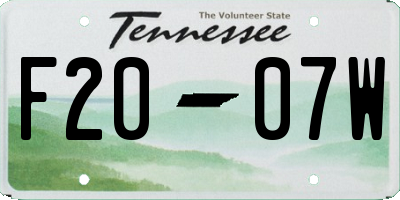 TN license plate F2007W