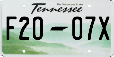 TN license plate F2007X