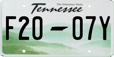 TN license plate F2007Y