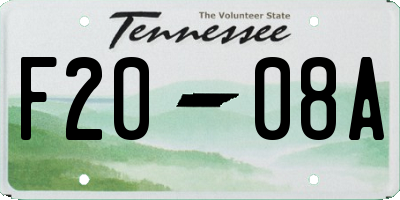 TN license plate F2008A
