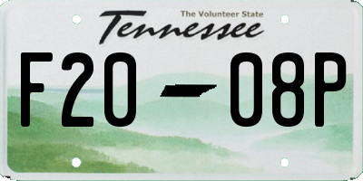 TN license plate F2008P