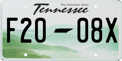 TN license plate F2008X