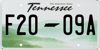 TN license plate F2009A