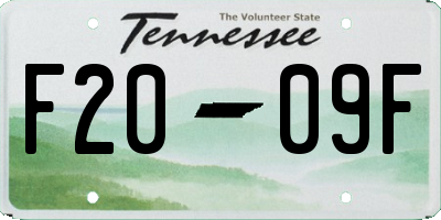 TN license plate F2009F