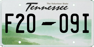 TN license plate F2009I