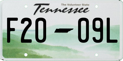 TN license plate F2009L