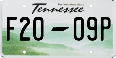 TN license plate F2009P