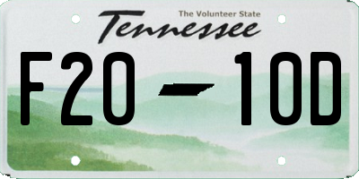 TN license plate F2010D