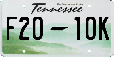 TN license plate F2010K