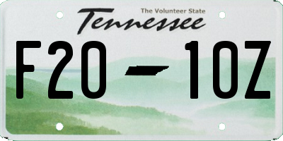 TN license plate F2010Z