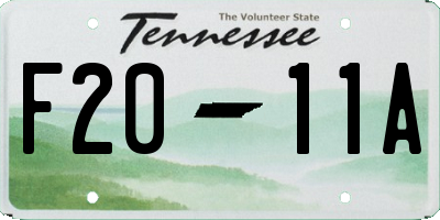 TN license plate F2011A