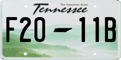 TN license plate F2011B