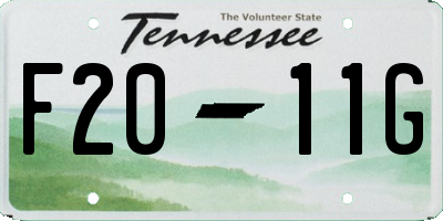 TN license plate F2011G