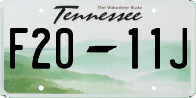 TN license plate F2011J