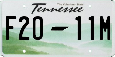 TN license plate F2011M