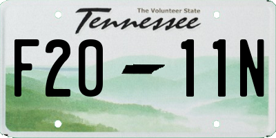 TN license plate F2011N