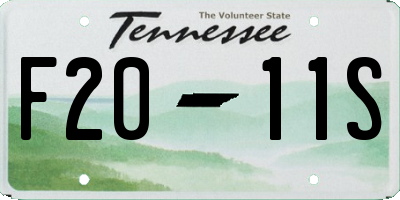 TN license plate F2011S