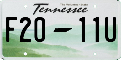 TN license plate F2011U