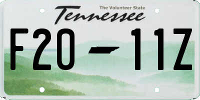 TN license plate F2011Z