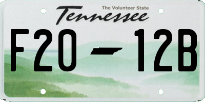 TN license plate F2012B