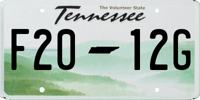 TN license plate F2012G