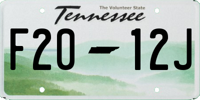 TN license plate F2012J
