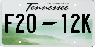TN license plate F2012K