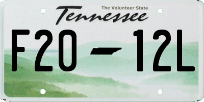 TN license plate F2012L