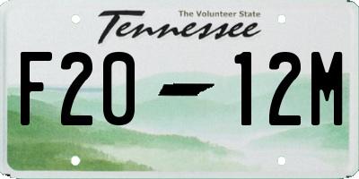 TN license plate F2012M