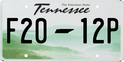 TN license plate F2012P